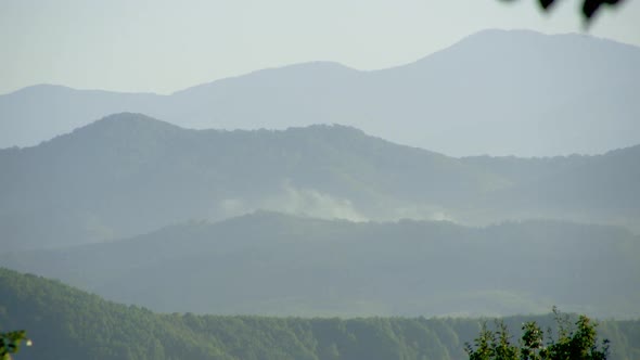 CLOSEUP STATIC Carpathian mountain ridges, Romania alt