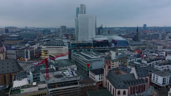 Aerial View of Buildings in City Centre at Twilight alt