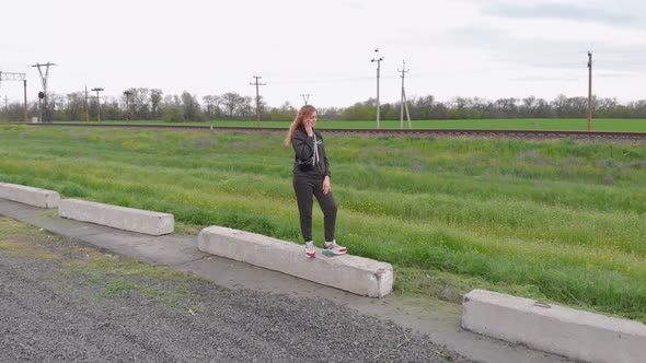 Sad Woman Calling On Phone alt