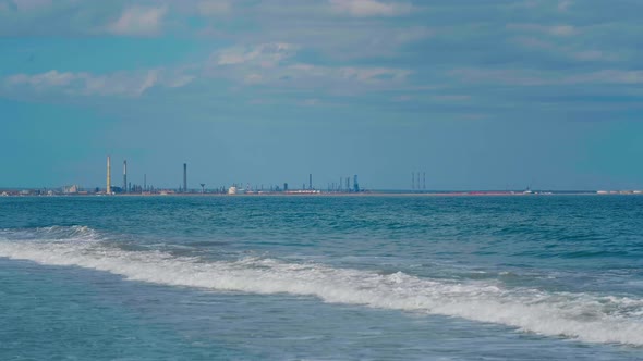 Industrial area on the Black Sea coast, Romania alt
