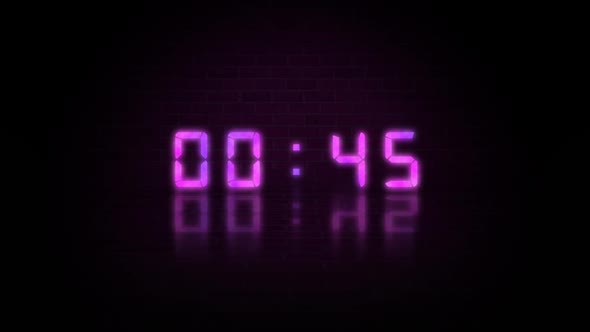 1 Minute Pink Neon Countdown