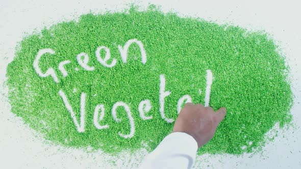 Indian Hand Writes On Green Green Vegetables