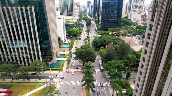Buildings at Faria Lima Avenue at downtown district of Sao Paulo Brazil. alt