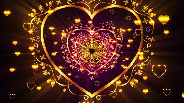 Gold Heart Background