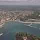 Mediterranian Town With Marina. Aerial Footage. Flat Color - VideoHive Item for Sale