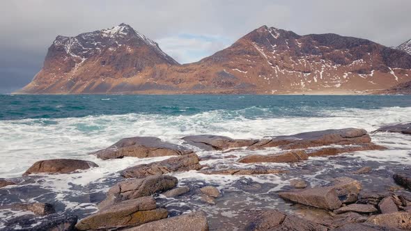 Rocky Coast of Fjord in Norway alt