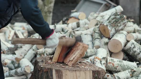 Chopping Wood Slow Motion
