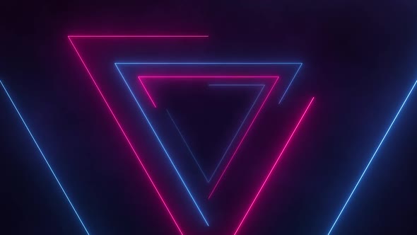 Retro Neon Triangles Loop, Motion Graphics | VideoHive