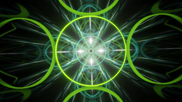 Fractal Green Blue Tunnel