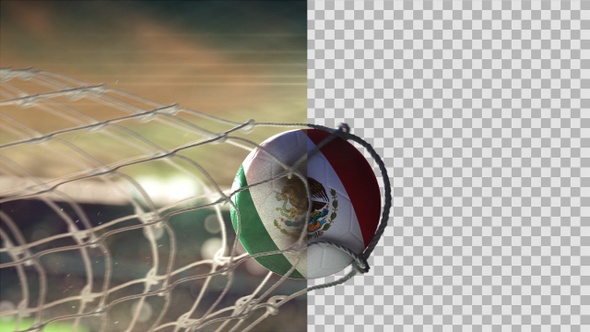 Soccer Ball Scoring Goal Night - Mexico