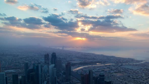 Dubai Sunset Skyline Time-lapse alt