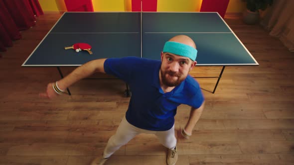 Happy Caucasian Guy Have a Lot of Energy Dancing alt