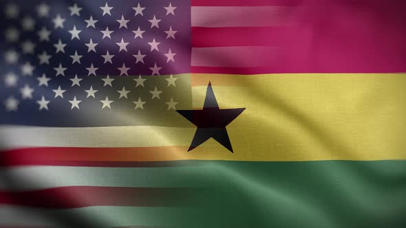 USA Ghana Flag Loop Background 4K