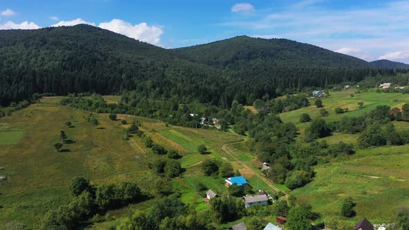 Mountain Village Skyline Aerial View alt
