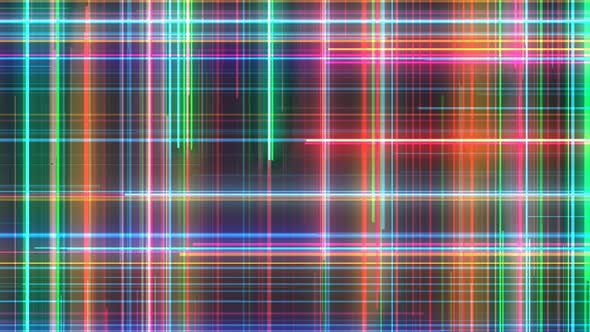 Abstract Colorful Glowing Grid Lines