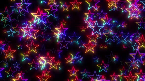 Disco Stars Colourful Pattern