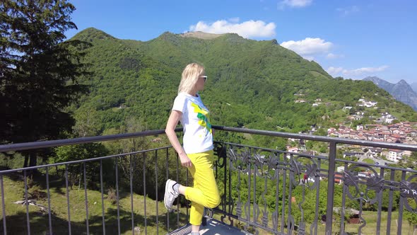 Woman in Lugano Monte Bre Mount alt