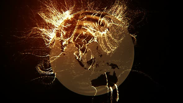 Conceptual animation of the 24 hours of light emission at the whole globe. HD alt