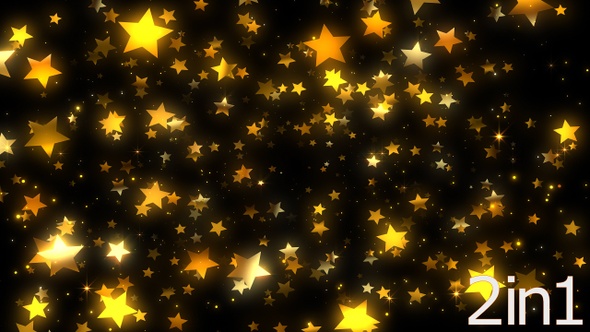 4k Gold Stars Particles Background