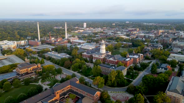 College Campus of Mizzou - University of Missouri in Columbia. Aerial Drone alt