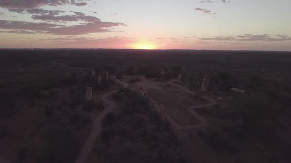 Living Desert Sculptures State Park, Broken Hill, New South Wales, Australia Aerial Drone 4K alt