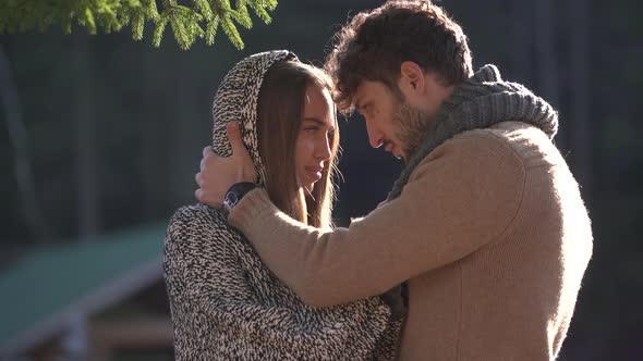 Young couple caressing one another alt