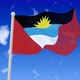 Antigua And Barbuda Flag Wave In The Sky With Cloud - VideoHive Item for Sale