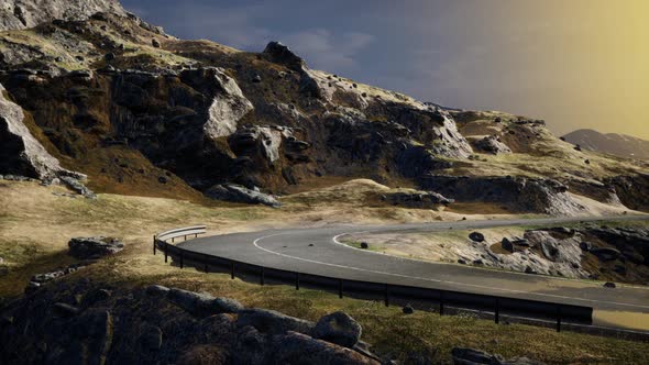 Country Road Through the Beautiful Mountain Landscape alt