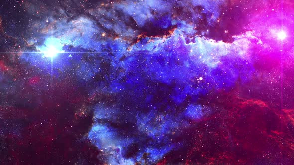 4k Two Stars In Colorful Nebula, Motion Graphics | VideoHive