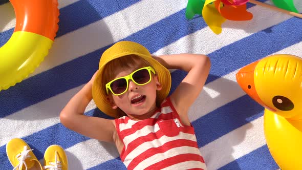 Happy child having fun on summer vacation