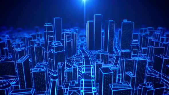 City Digital Lights Background alt