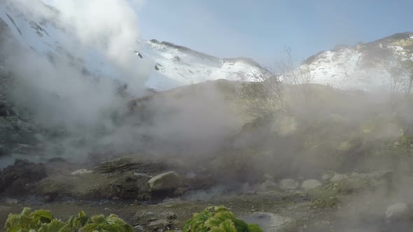 Geothermal Valley, Hot Springs Area on Kamchatka Peninsula