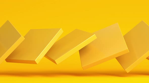 Abstract modern composition with random yellow box rectangles alt