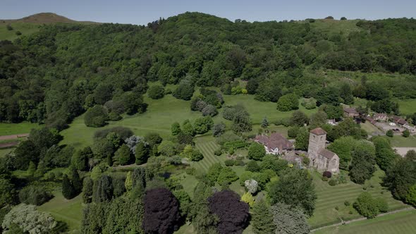 Priory Little Malvern Hills AONB Worcestershire UK Aerial Landscape