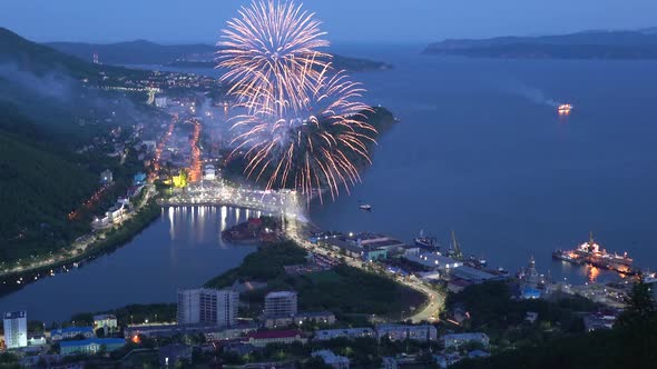 Celebration Fireworks on Day of Fisherman