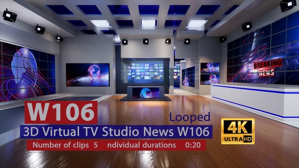 3D Virtual Tv Studio News W106 alt