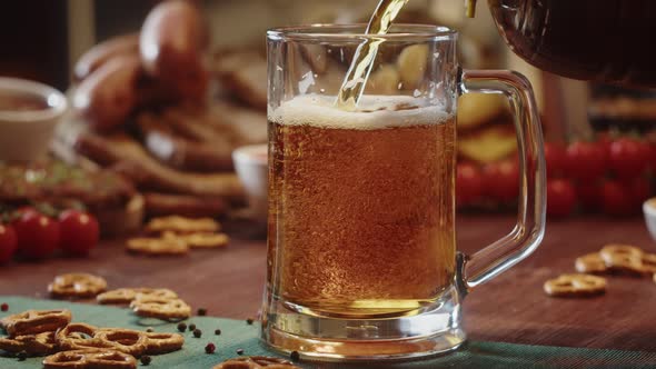 Pouring Beer in Glass Closeup alt