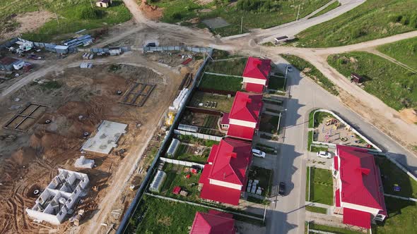 New Modern Cottages in the Suburbs Aerial View alt