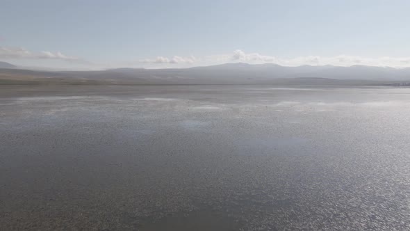 Aerial view of Madatapa lake in Javakheti National park. Georgia alt