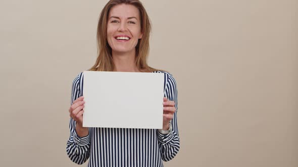 Woman with Blank Message