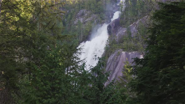View of Shannon Falls and Water Rushing Down the Canyon alt