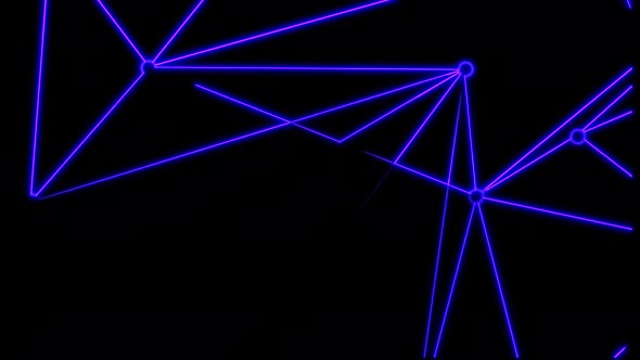 Neon seamless animation background 2D geometric shapes with neon moving outline. 4K video close-up.