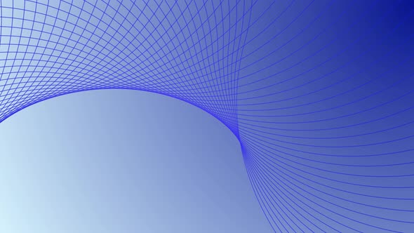 Abstract blue round curved shape wireframe network background