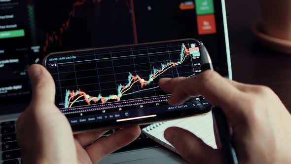 Investment Stockbroker Stock Market Analysis Data Graph with Price Rates alt