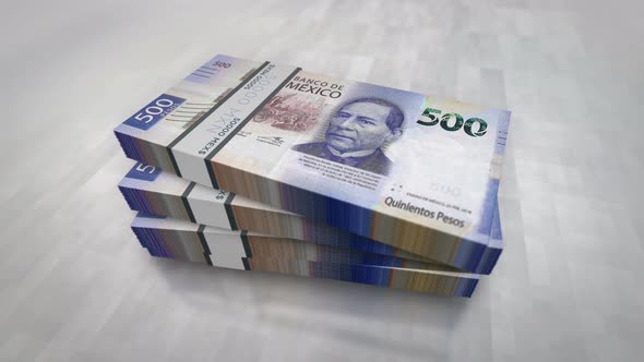 Mexico Pesos money banknote pile packs alt