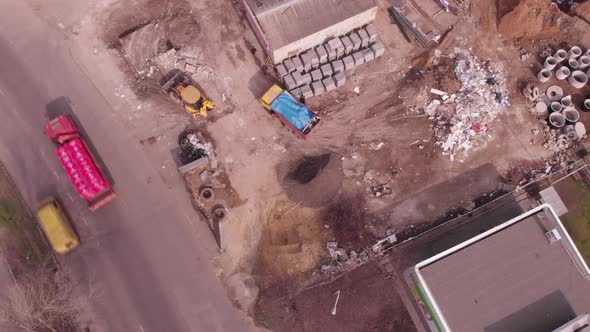 Construction Machinery At A Construction Site alt