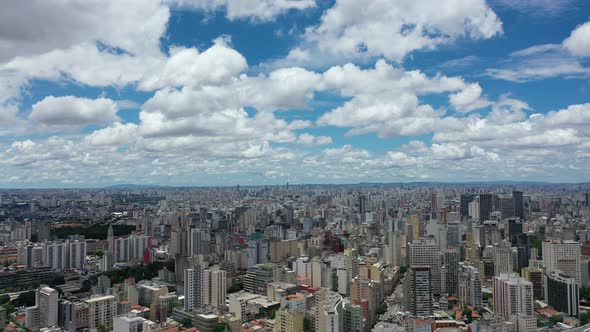 Sao Paulo Brazil. Panoramic landscape of downtown city buildings alt