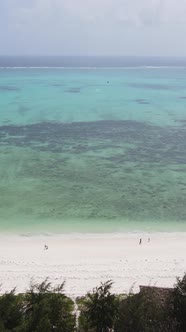 Vertical Video Boats in the Ocean Near the Coast of Zanzibar Tanzania alt