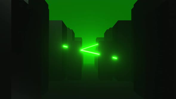 4k Green Laser Corridor