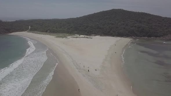 Fingal Spit Bay, Shoal Bay, Port Stephens, New South Wales, Australia Aerial Drone 4K alt